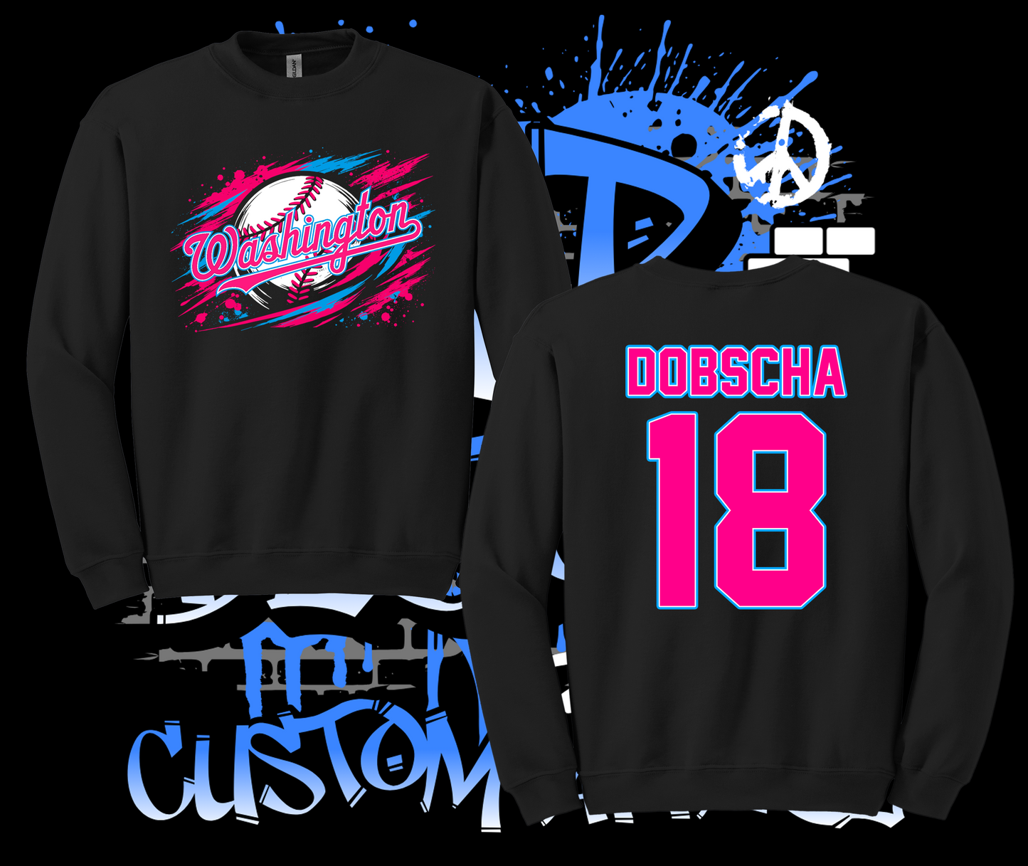 Washington Pinto All-Stars 8U Splatter Long Sleeve T-Shirt