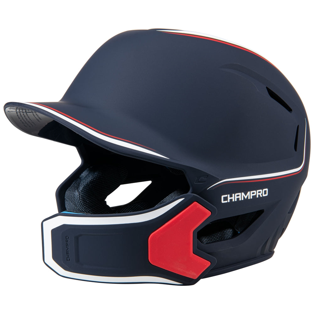 CHAMPRO HXE TWO-TONE MATTE BATTING HELMET W/JAW GUARD HXEM2JG