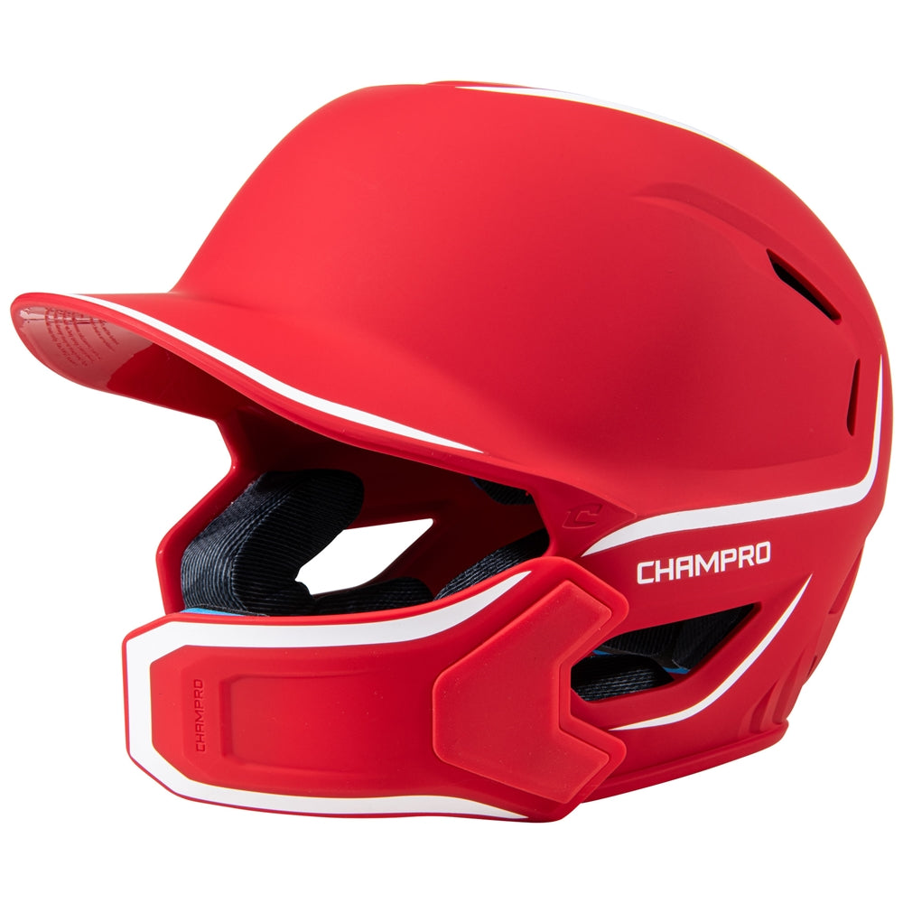 CHAMPRO HXE TWO-TONE MATTE BATTING HELMET W/JAW GUARD HXEM2JG