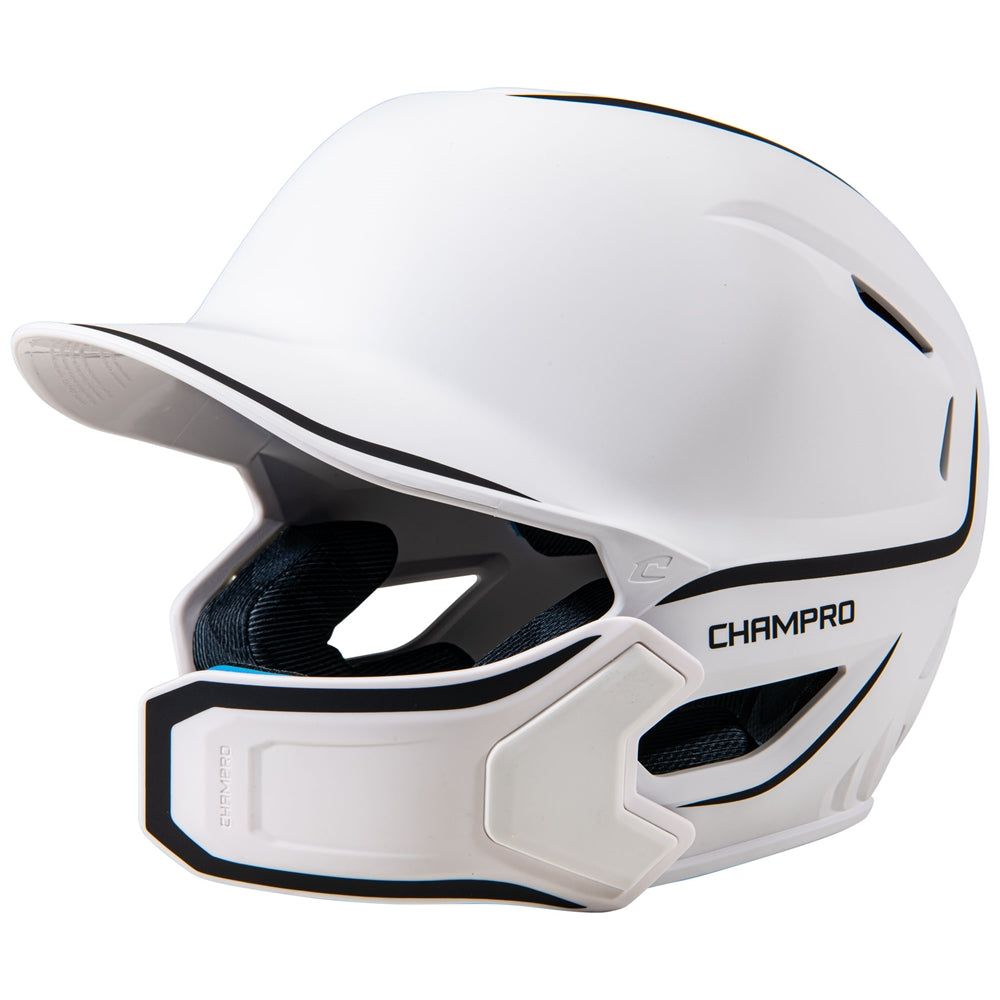 CHAMPRO HXE TWO-TONE MATTE BATTING HELMET W/JAW GUARD HXEM2JG