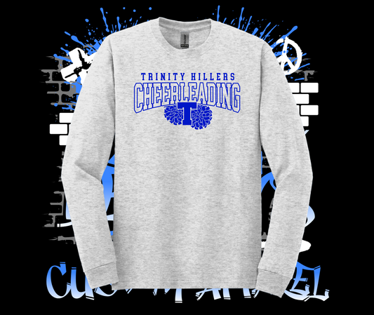 Trinity Cheer Pom Pom Crew Grey