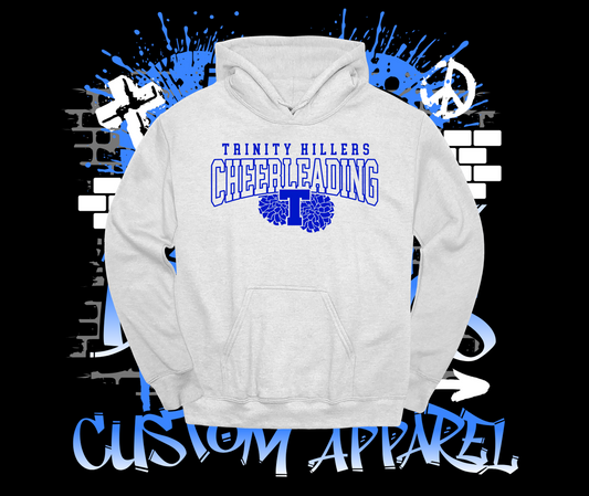 Trinity Cheer Pom Pom Hoodie Grey
