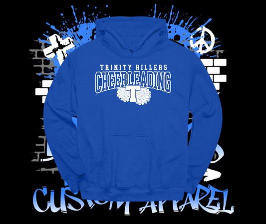 Trinity Cheer Pom Pom Hoodie Royal Blue