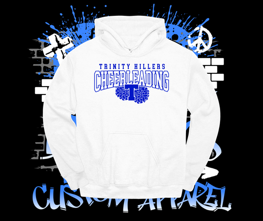 Trinity Cheer Pom Pom Hoodie White