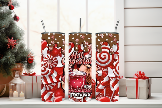 Hot Chocolate and Christmas Movies Tumbler 20oz.