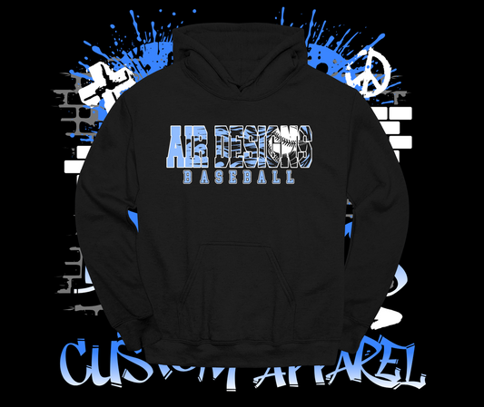 AIR Designs Baseball Fire Hoodie