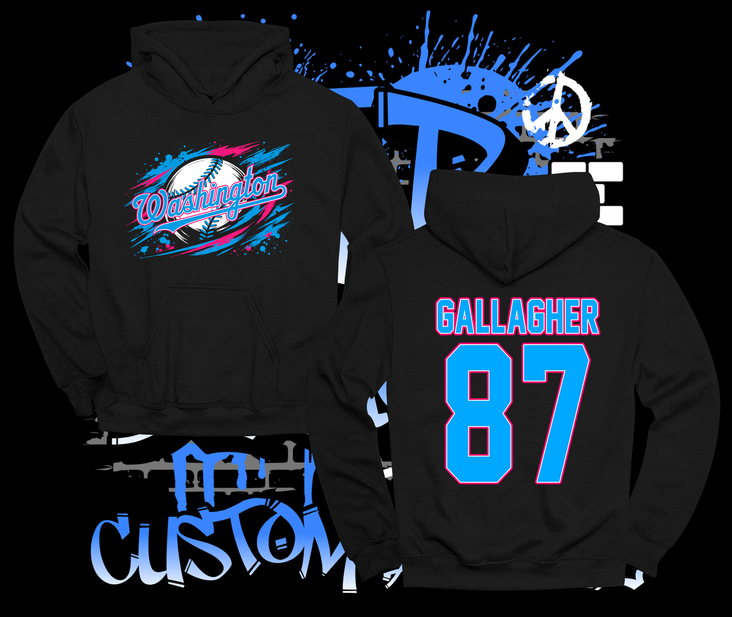 Washington Pinto All-Stars 7U Splatter Hoodie