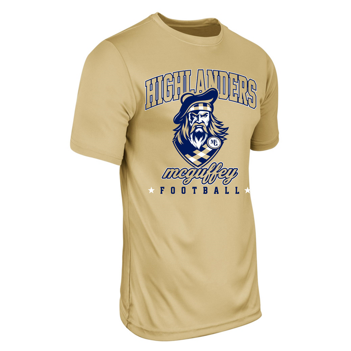 MCGUFFEY FOOTBALL MASCOT CHAMPRO DRY FIT T-SHIRT GOLD