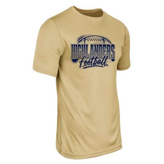MCGUFFEY FOOTBALL HIGHLANDERS CHAMPRO DRY FIT T-SHIRT GOLD