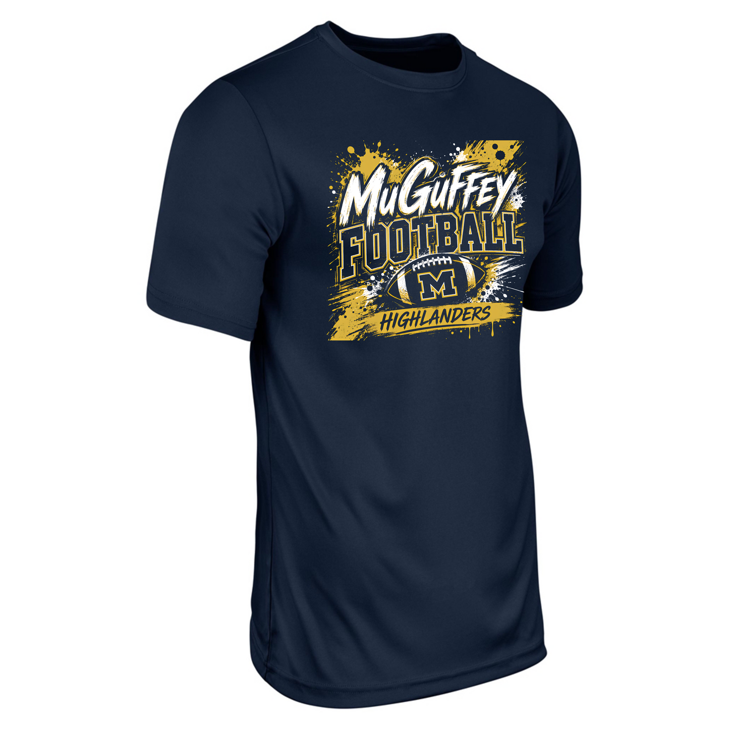 MCGUFFEY FOOTBALL SPLASH CHAMPRO DRY FIT T-SHIRT NAVY
