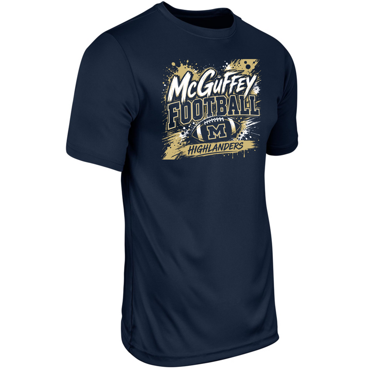 MCGUFFEY FOOTBALL SPLASH CHAMPRO DRY FIT T-SHIRT NAVY