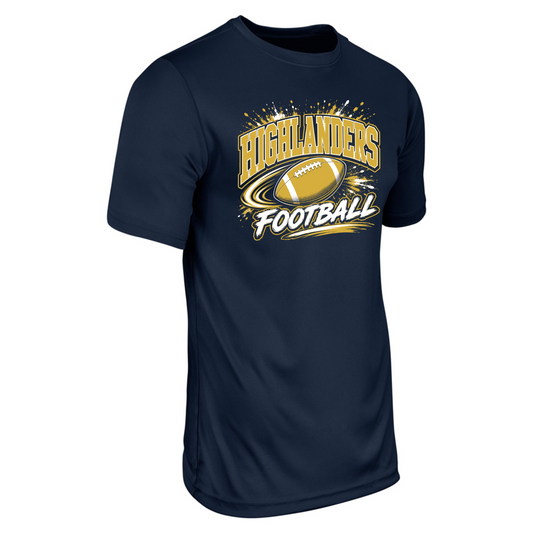 MCGUFFEY FOOTBALL SPLATTER CHAMPRO DRY FIT T-SHIRT NAVY