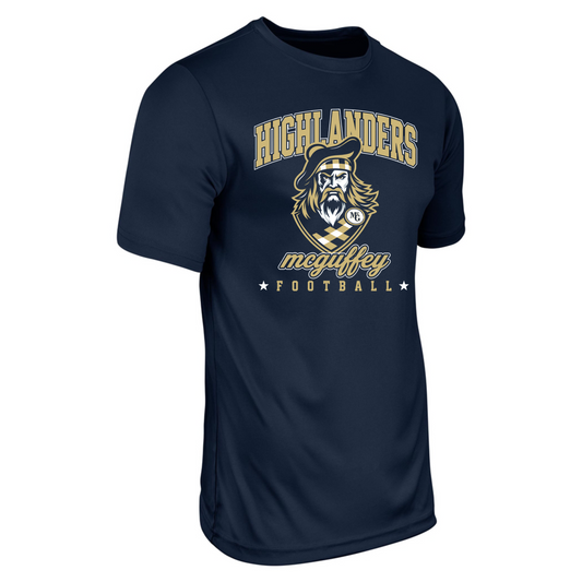 MCGUFFEY FOOTBALL MASCOT CHAMPRO DRY FIT T-SHIRT NAVY